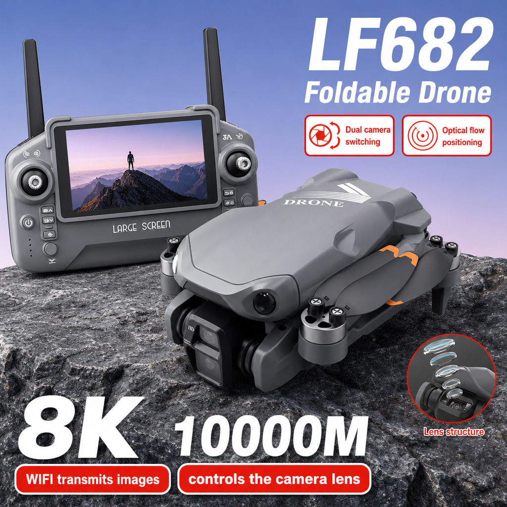Fpv Brushless Rc Drone 4K - Дрон для аэрофотосъемки LF682 с двумя